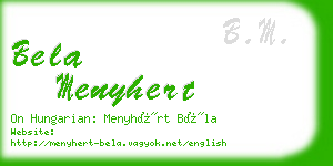 bela menyhert business card